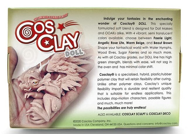 Cosclay Doll - Faerie Light - Medium Firm - Flexible Polymer Clay (8oz)