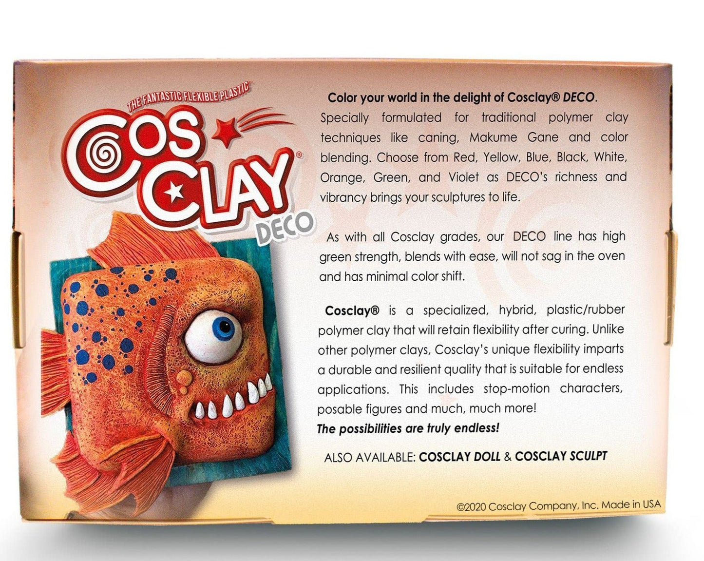 Cosclay Deco Black - Flexible Polymer Clay