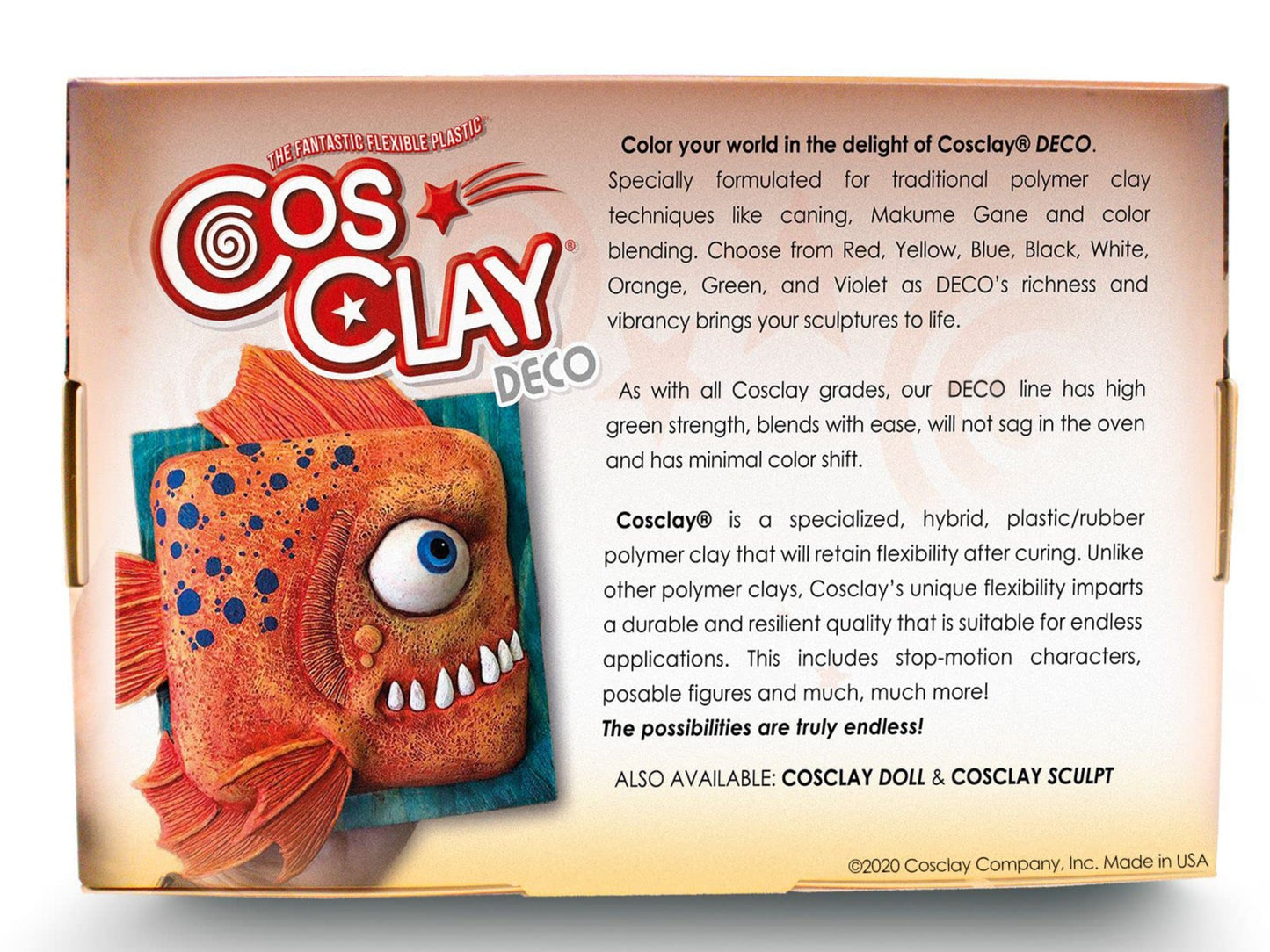 Cosclay Deco White -  Flexible Polymer Clay